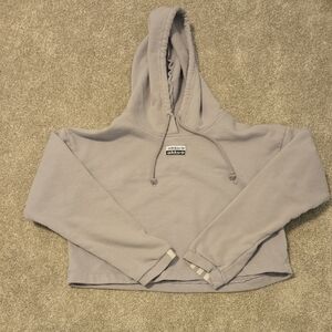 Womens Adidas Lavender Crop Top Hoodie Sweatshirt Size Medium